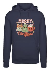 F4NT4STIC Damen Kapuzenpullover "Merry Christmas Cozy And Cute", blau, casual, Gr. S, Obermaterial: 65% Baumwolle, 35% Polyester, Pullover, Premium