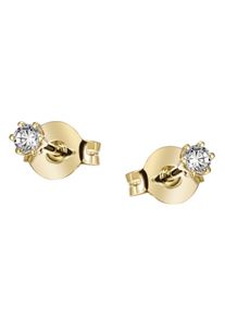 Firetti Damen Paar Ohrstecker "Schmuck Geschenk Gold 375 Ohrschmuck Solitär", 0,1 ct P2 = erkennbare Einschlüsse, Gelbgold 375-Diamanten, gold,