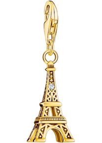 Thomas Sabo Damen Charm-Einhänger "Eiffelturm mit weißem Zirkonia, 2074-643-21, 2075-414-39", gold, Silber 925 (Sterlingsilber), Charms, mit Zirkonia