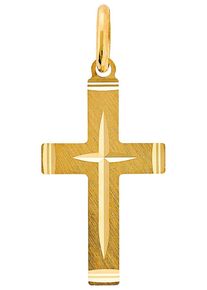 XENOX Damen Kreuz-Anhänger "XG KOLLEKTION 9K, XG9K0078G", Gelbgold 375, 0,52 g, gold, Gelbgold 375, Schmuckanhänger