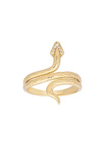 CAI CAÏ Damen Fingerring "925 Silber vergoldet Schlange mit Zirkonia", 056 (17,8), Silber 925 (Sterlingsilber), gelb, Silber 925 (Sterlingsilber),