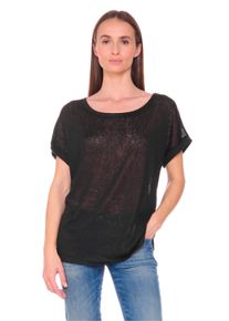 Damen T-Shirt "PATRUL", schwarz, casual, Gr. XL, Le Temps Des Cerises, unifarben, 100% Baumwolle, Shirts, mit dezentem Muster