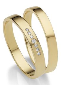 Firetti Trauring "Schmuck Geschenk Gold 375 Hochzeit Ehering "LIEBE"", 69, ohne Brillanten, Gelbgold 375, 3mm, gold, Gelbgold 375, Fingerringe, Made