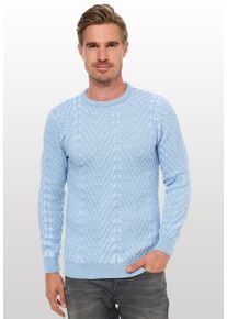 Rusty Neal Herren Strickpullover, blau, casual, Gr. L, unifarben, 70% Polyacryl, 30% Baumwolle, Pullover, mit angesagtem Design
