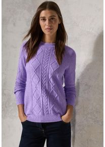 Cecil Damen Strickpullover, lila, casual, Gr. L, unifarben, Web, 37% Baumwolle, 34% Polyacryl, 26% Polyester, 3% Elasthan, Pullover, aus softem