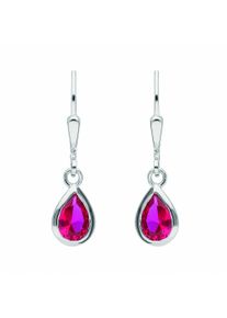 Adelia´s ADELIA ́S Damen Paar Ohrhänger "Damen Silberschmuck", Damen, Silber 925 (Sterlingsilber), rot, Silber 925 (Sterlingsilber), Ohrringe, 925 Sterling