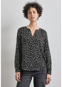 Street One Damen Langarmbluse, schwarz, casual, Gr. 34, bedruckt, Stoff, 100% Viskose, Blusen, aus softer Viskose