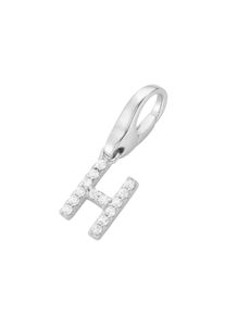 Damen Charm Buchstabe "Buchstabe H, Zirkonia Steine, Silber 925", weiß, Giorgio Martello MILANO, Silber 925 (Sterlingsilber), Charms