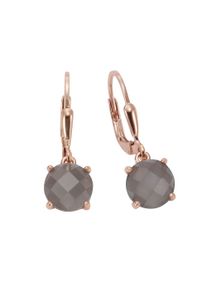 JAMELLI Damen Paar Ohrhänger "925 Silber rosé vergoldet Mondstein grau", ONE-SIZE, Silber 925 (Sterlingsilber), rosa, Silber 925 (Sterlingsilber),