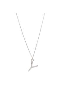 Smart Jewel Damen Kette mit Anhänger "Buchstabe Y mit Zirkonia Steine, Silber 925", 45cm, Silber 925 (Sterlingsilber), silber, Silber 925