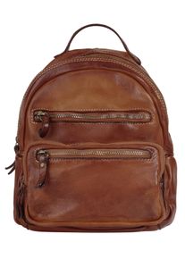 CLUTY Cityrucksack, braun, Rindsleder, Leder, unifarben, casual, Rucksäcke, echt Leder, Made in Italy