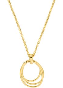 s.Oliver Damen Kette mit Anhänger "Kreise, 2037823", Silber 925 (Sterlingsilber), L: 45cm, gold, Silber 925 (Sterlingsilber), Halsketten