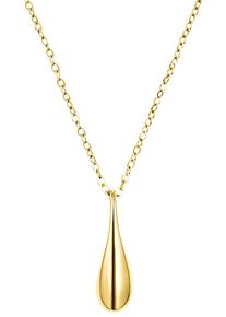 s.Oliver Damen Kette mit Anhänger "Tropfen, 2035764", Edelstahl, L: 60cm, gold, Edelstahl, Halsketten