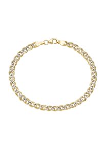 Luigi Merano Damen Armband "Doppel-Panzerkette, bicolor, Gold 585", 19cm, Gelbgold 585, gold, Gelbgold 585, Armbänder