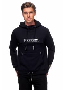 Rusty Neal Herren Kapuzensweatshirt "Hoodie", blau, casual, Gr. S, bedruckt, 70% Baumwolle, 30% Polyester, Sweatshirts, mit Kapuze