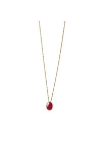 Vivance Damen Kette mit Anhänger "585/- Gelbgold glanz oval Rubin", 46cm, Gold, L: 46cm B: 7.5mm, gelb, Gold, B:7.5mm, Halsketten