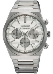 Seiko Damen Chronograph, silber, Armbanduhren, Quarzuhr, Armbanduhr, Herrenuhr, Damenuhr, Stoppfunktion, Datum