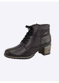 Heine Damen Schnürstiefelette, Gr. 40, schwarz, Leder, Leder, modisch, Schuhe