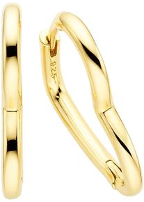Damen Paar Creolen "Schmuck Geschenk Ohrschmuck Ohrringe Herzform", Silber 925 (Sterlingsilber), gold, ANISTON JEWELRY & WATCHES, Silber 925