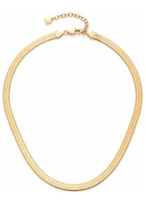 Leonardo Damen Kette ohne Anhänger "Halskette Snake, 023170", Edelstahl, L: 47cm B: 6mm, gold, Edelstahl, B:6mm, Halsketten