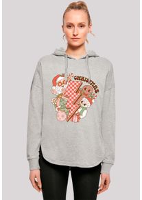F4NT4STIC Damen Kapuzenpullover "Groovy Weihnachten Flash Cozy Vibes", grau, casual, Gr. L, Obermaterial: 100% Baumwolle, Pullover, Premium Qualität,