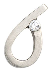 Jobo Damen Ketten-Anhänger "Anhänger Tropfen", SI = kleine Einschlüsse, Platin 950-Diamanten, grau, Platin 950, Diamanten, Schmuckanhänger, 950