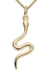 Firetti Damen Ketten-Anhänger "Schmuck Geschenk Gold 333 Halsschmuck Anhänger für Halskette Schlange", Gelbgold 333, 0,65 g, gold, Gelbgold 333,