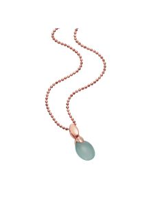 JAMELLI Damen Kette mit Anhänger "925 Silber rosé vergoldet Paraiba Chalcedon", 45cm, 2,48 ct, Silber 925 (Sterlingsilber), L: 45cm B: 8.0mm, rosa,