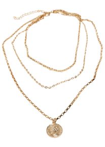 Urban Classics Damen Edelstahlkette "Urban Classics Unisex Layering Amulet Necklace", one size, gold, Halsketten