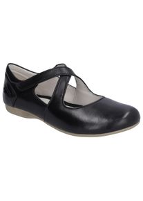 Josef Seibel Damen Riemchenballerina "Fiona 72", Gr. 37, schwarz, Leder, elegant, Schuhe, Spangenschuh, Halbschuh, Festtagsschuh mit Klettverschluss