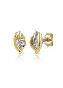 Vivance Damen Paar Ohrstecker "333 Gold zweifarbig Zirkonia weiß", ONE-SIZE, Gold, bunt, Gold, Ohrringe