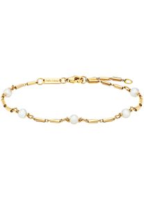 JULIE JULSEN Damen Armband "925/- Sterling Silber vergoldet Süßwasserperlen", 19cm, Silber 925 (Sterlingsilber), gelb, Silber 925 (Sterlingsilber),