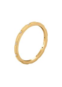 CAI CAÏ Damen Fingerring "925 Silber vergoldet mit Zirkonia Stacking", 060 (19,1), Silber 925 (Sterlingsilber), gelb, Silber 925 (Sterlingsilber),