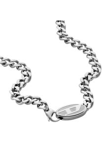 Diesel Damen Kette mit Anhänger "Schmuck Geschenk Edelstahl Halskette Panzerkette, DX1509040", Edelstahl, L: 50cm, silber, Edelstahl, Halsketten