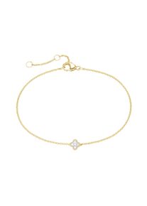 Luigi Merano Damen Armband "Mittelteil Blüte, mit funkelnden Brillanten, Gold 585", 19cm, Gelbgold 585, gold, Gelbgold 585, Armbänder