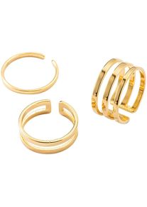 Firetti Damen Ring-Set "Multipack Schmuck Geschenk Damenring", 4 g, Edelstahl, gold, Edelstahl, Fingerringe, Made in Germany