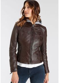 Mauritius Damen Lederjacke "NOLA", braun, modisch, Gr. XXXL, unifarben, Obermaterial: 100% Schafsleder. Futter: 100% Baumwolle. Ärmelfutter: 100%