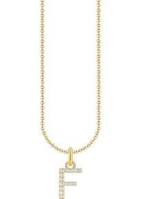 Thomas Sabo Damen Kette mit Anhänger "Buchstabe, KE2240 - KE2265-051-14-L45V, KE2240 - KE2265-414-14-L45V", 45, F, Silber 925 (Sterlingsilber), gold,
