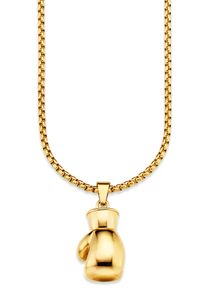 Bruno Banani Herren Kette mit Anhänger "Schmuck Geschenk Halskette Box-Handschuh, Venezianerkette", Edelstahl, L: 60cm B: 4mm, gold, Edelstahl,