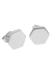 Firetti Damen Paar Ohrstecker "Schmuck Geschenk Ohrschmuck Sechseck", Edelstahl, silber, Edelstahl, Ohrringe, Made in Germany