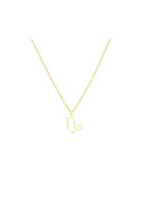 Beka & Bell BEKA & BELL Damen Kette mit Anhänger "925-Sterling Silber vergoldet Glänzend 42cm Steinbock", 42cm, Silber 925 (Sterlingsilber), L: 42cm, gelb,
