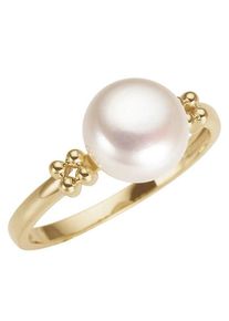 Firetti Damen Perlenring "Schmuck Geschenk Gold 333 Fingerring Damenring Perle", 16, Gelbgold 333-Perlen, 2mm, gold, Gelbgold 333, Perlen,