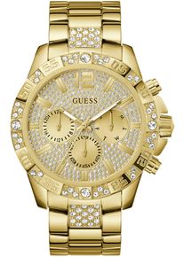 Guess Herren Multifunktionsuhr "MAJESTIC", gold, Armbanduhren, Quarzuhr, Armbanduhr, Herrenuhr, Datum, Wochentag, Silikonarmband