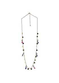 Steuer Damen Collierkettchen "Collier mit bunten Quasten und Plättchen goldfarben", 85cm, Metall, L: 85cm B: 3.0mm, bunt, Metall, B:3.0mm, Halsketten