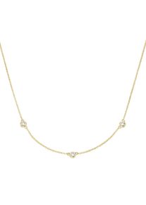 Luigi Merano Damen Collier "mit 3 funkelnden Brillanten, Zargenfassung, Gold 585", 45cm, Gelbgold 585, gold, Gelbgold 585, Halsketten