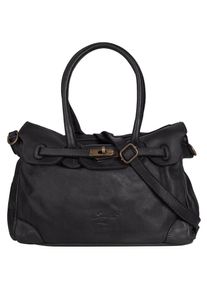 Samantha Look Damen Shopper, grau, Leder, unifarben, Taschen, echt Leder, Made in Italy