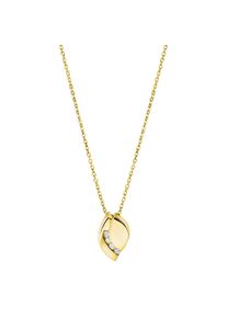 ZEEme Damen Kette mit Anhänger "925/- Sterling Silber vergoldet Zirkonia", 45cm, Silber 925 (Sterlingsilber), L: 45cm B: 11.0mm, gelb, Silber 925