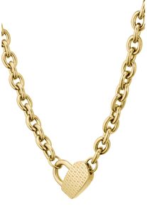 BOSS Damen Kette ohne Anhänger "Schmuck Edelstahl Halsschmuck Ankerkette DINYA", Edelstahl, L: 43cm B: 7mm, gold, Edelstahl, B:7mm, Halsketten