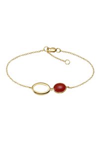 JAMELLI Damen Armband "925 Silber vergoldet mit Carneol", 19cm, Silber 925 (Sterlingsilber), gelb, Silber 925 (Sterlingsilber), Armbänder