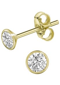 Firetti Damen Paar Ohrstecker "Schmuck Geschenk Gold 585 Ohrschmuck Solitär", 0,2 ct SI = kleine Einschlüsse, Gelbgold 585-Diamanten, gold, Gelbgold